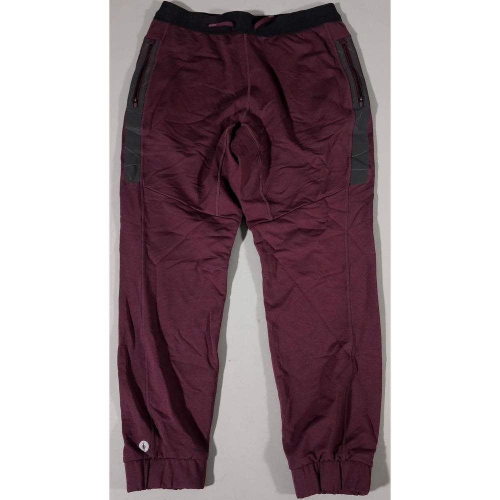Smartwool Joggers Mens Medium Maroon Active Merino Wool Sweatpants Tapered Pants